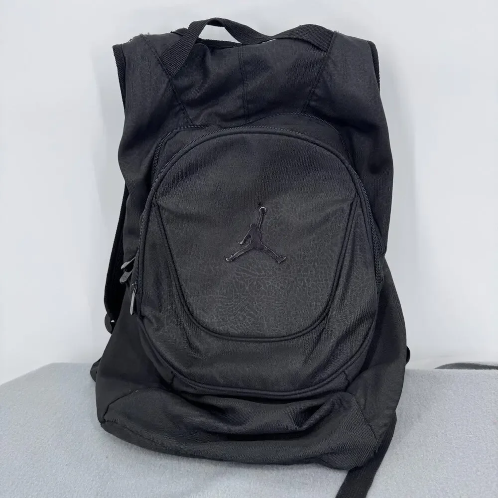 Jordan Backpack Mens Large Black Jumpman Laptop Padded Straps Sports Travel Bag - Picture 4 of 9